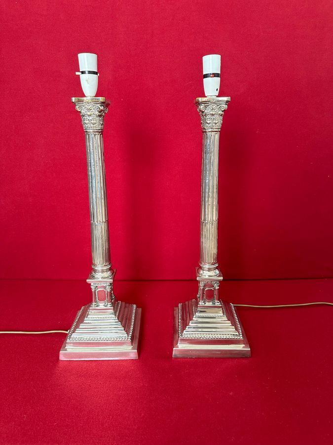 Antique A good & large pair of lamps