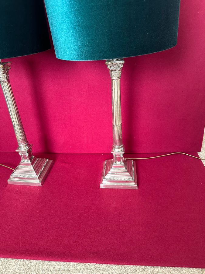 Antique A good & large pair of lamps