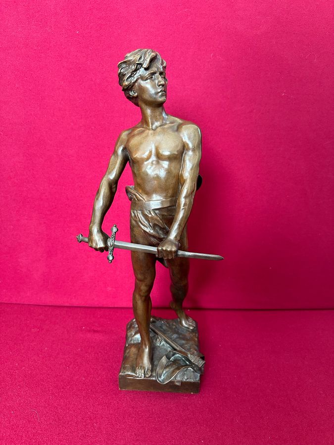 Raoul Francois Larche  bronze figure of a warrior