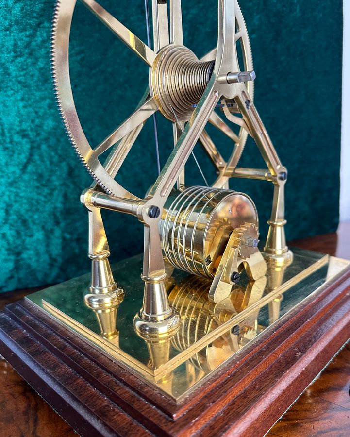 Antique Great Wheel skeleton clock with dust cover