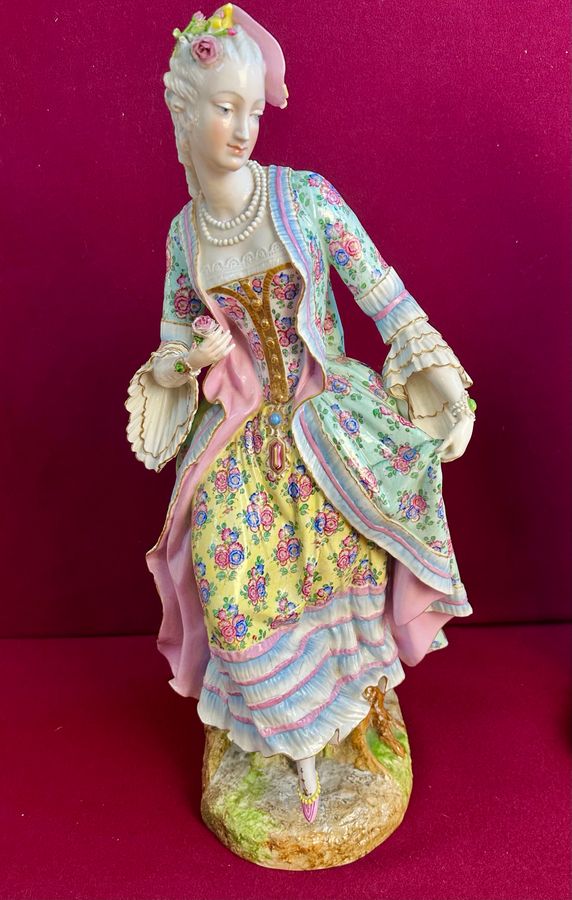 Antique Pair of Meissen figures