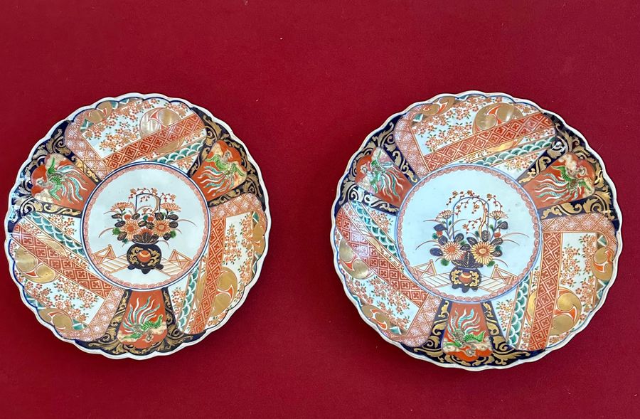 Antique Superb quality pair  of Imari  chargers circa 1890