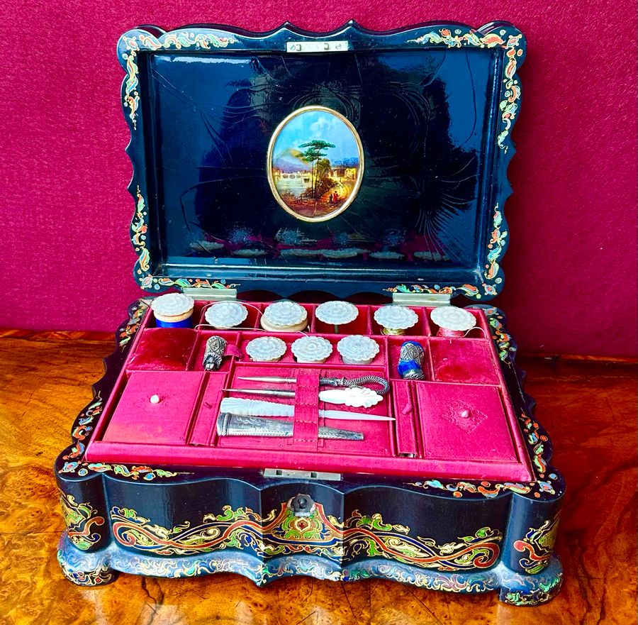 Antique Victorian sewing/work box,circa 1875