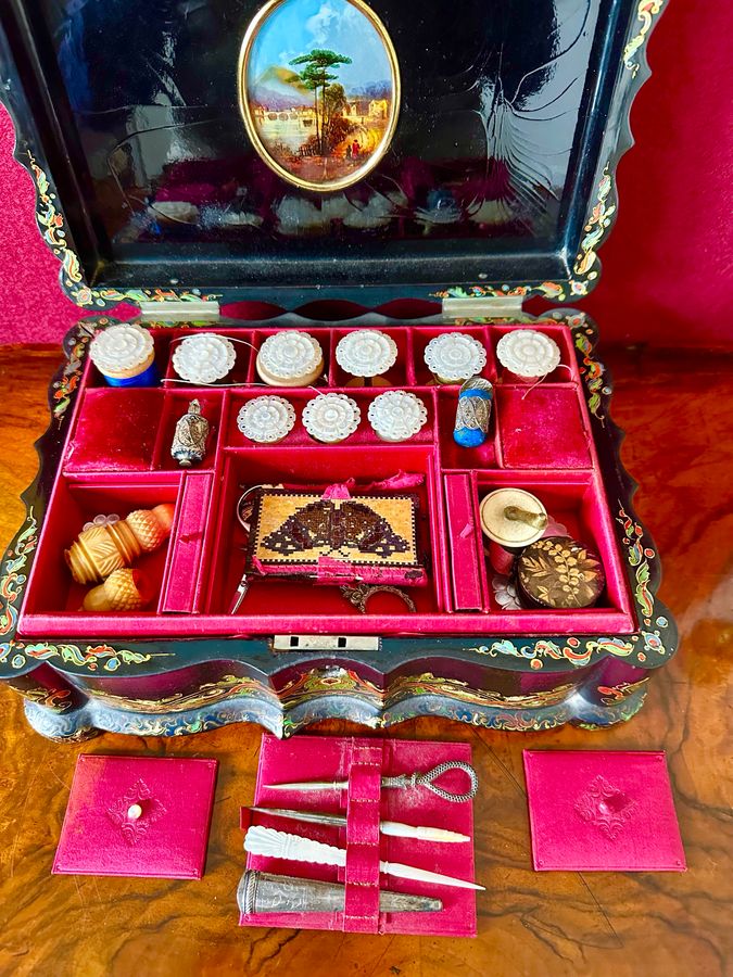 Antique Victorian sewing/work box,circa 1875