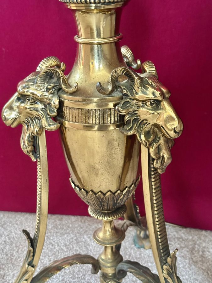 Antique Victorian brass standard lamp, circa 1875