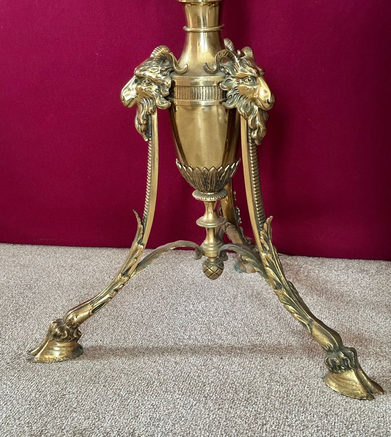 Antique Victorian brass standard lamp, circa 1875