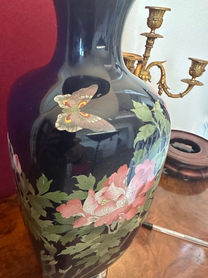 Antique Beautiful Japanese Cloisonne floral vase circa 1890