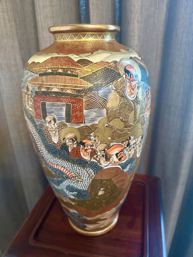 Antique Japanese Satsuma vase circa 1890