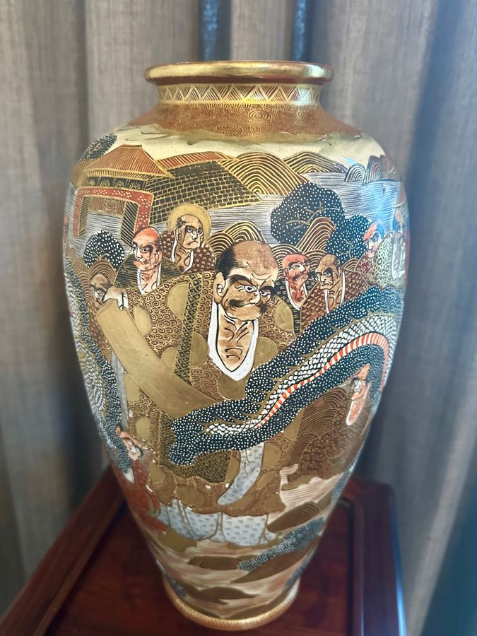 Antique Japanese Satsuma vase circa 1890