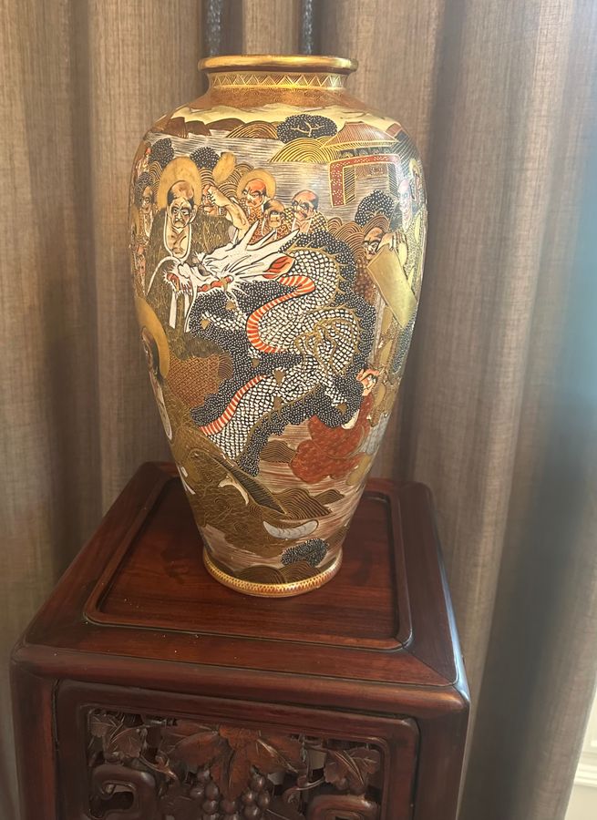 Antique Japanese Satsuma vase circa 1890