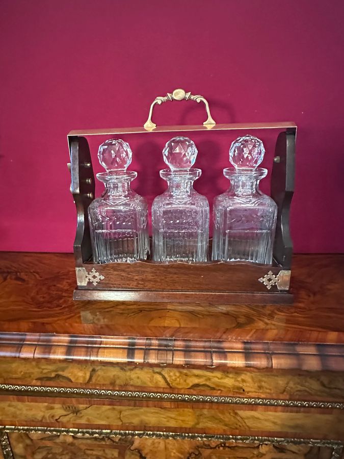 Antique 3-Decanter tantalus 