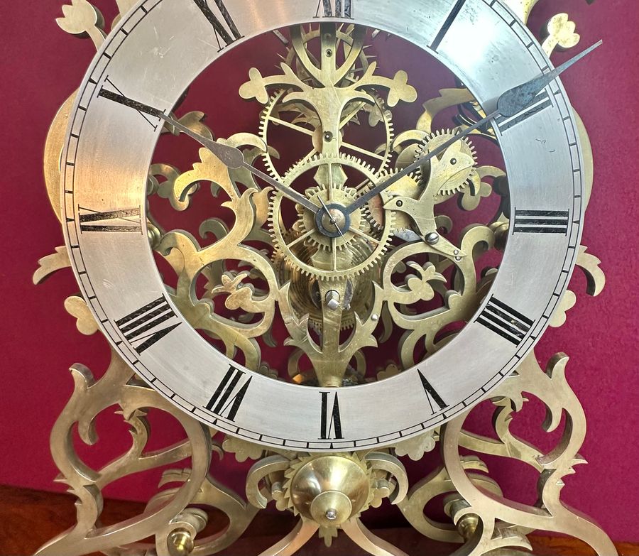 Antique 8-day striking skeleton clock