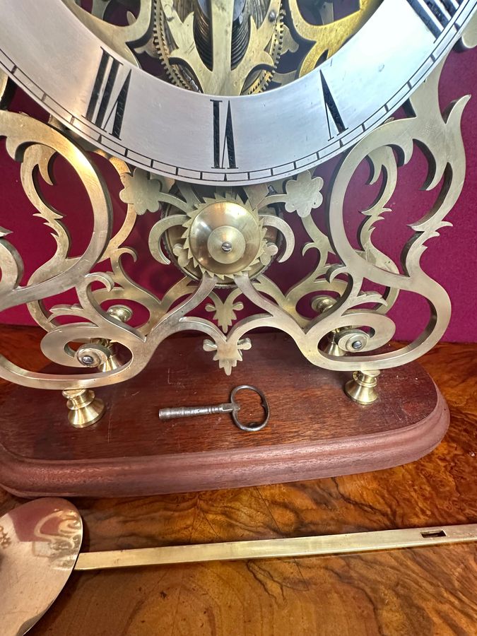 Antique 8-day striking skeleton clock