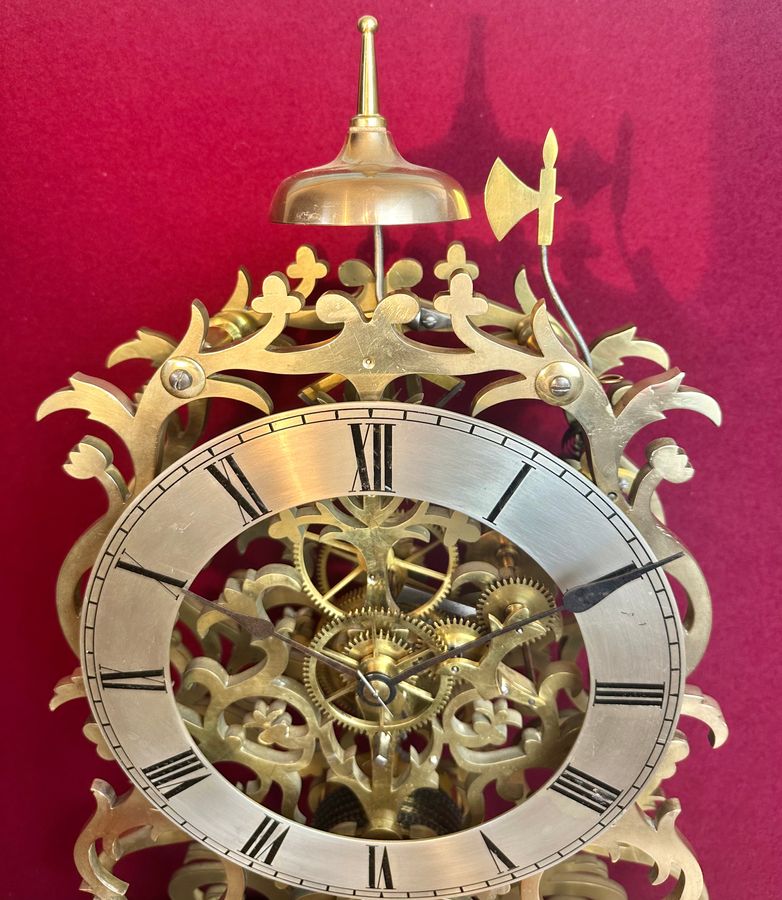 Antique 8-day striking skeleton clock