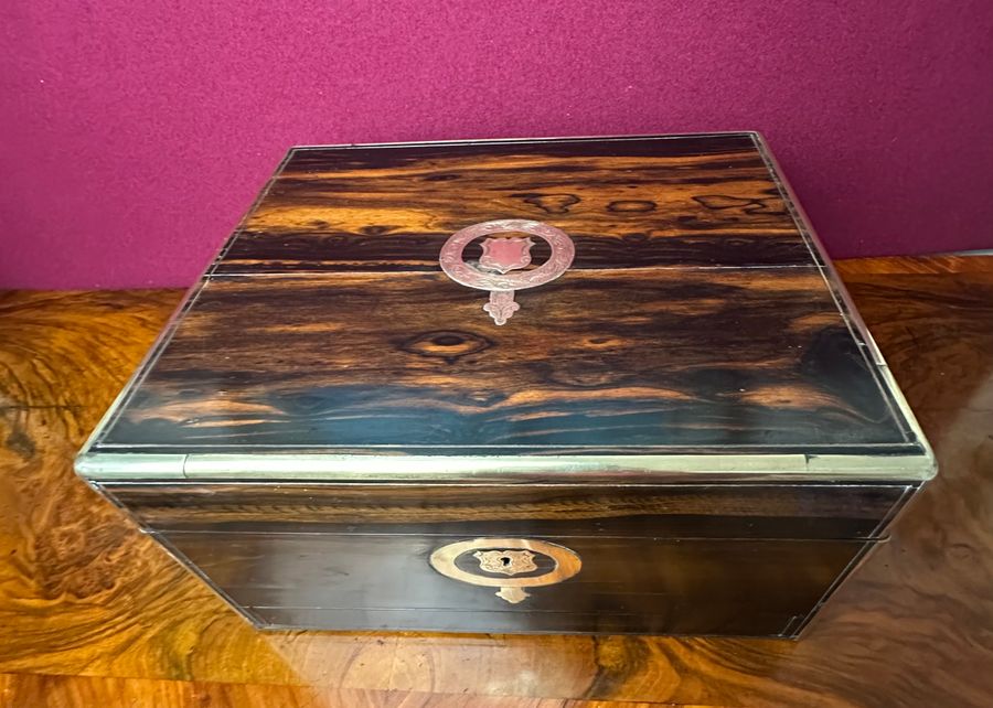 Antique Coromandel jewellery box circa 1875