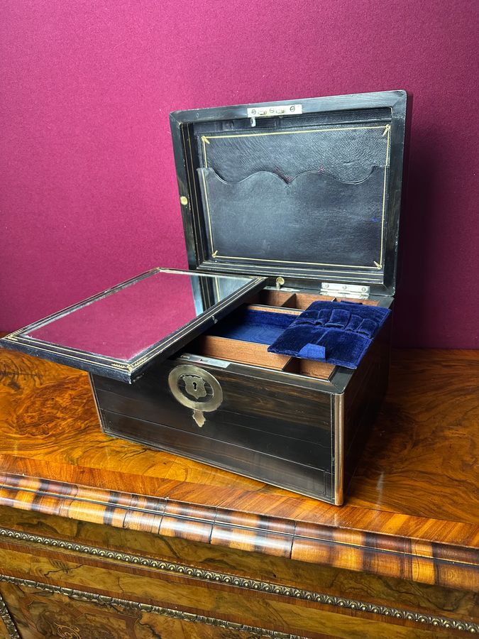 Antique Coromandel jewellery box circa 1875