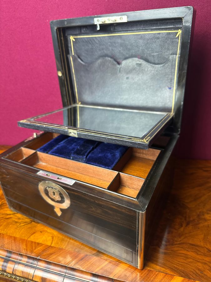 Antique Coromandel jewellery box circa 1875