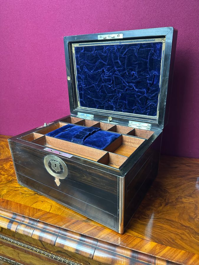 Antique Coromandel jewellery box circa 1875