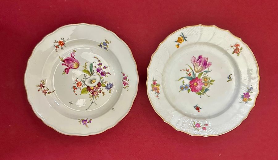 Meissen  floral plate and one other