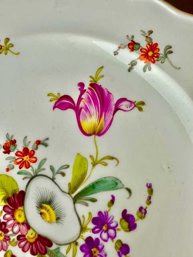 Antique Meissen  floral plate and one other