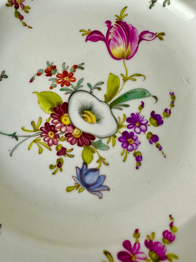 Antique Meissen  floral plate and one other