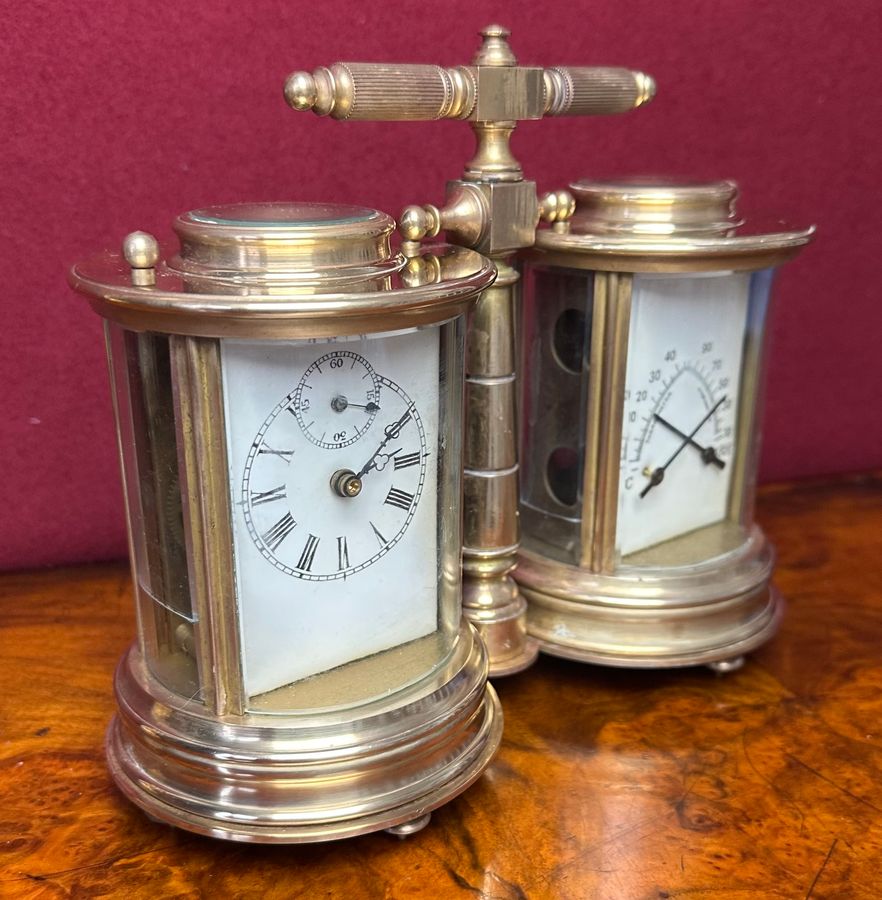 Rare carriage clock barometer