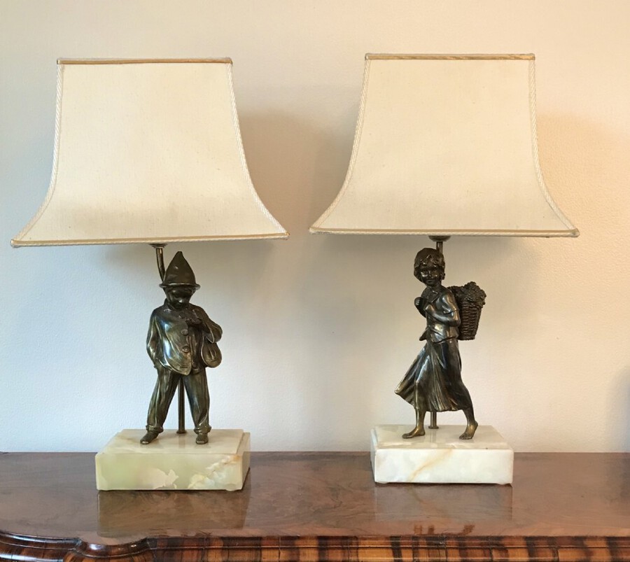 Antique Pair Of Lamps Circa 1930