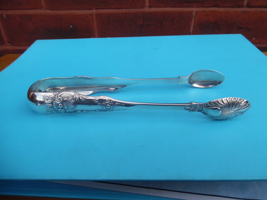 Silver Sugar Tongs Glasgow 1854.