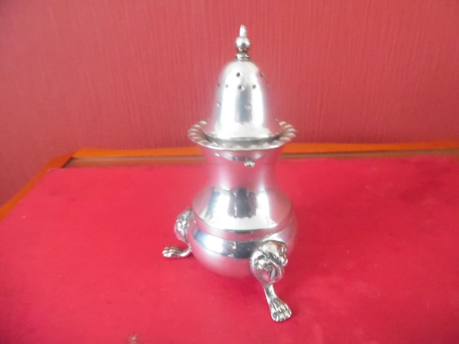 Antique Silver Plate Mustard Pot &  Pepper Pot