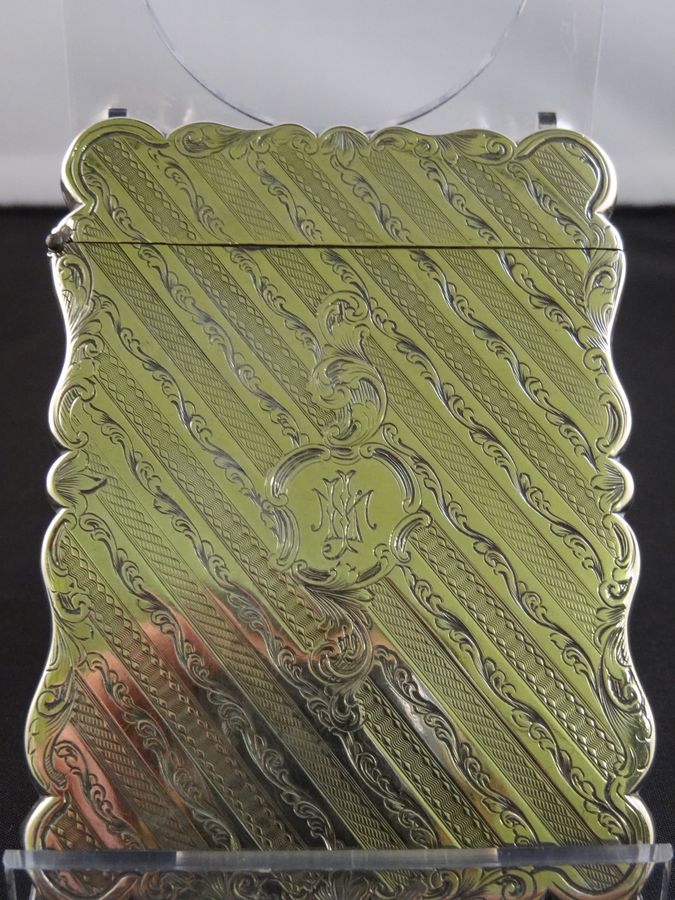 Antique Antique Victorian Silver Card Case, Birmingham, Edward Smith, Circa 1846