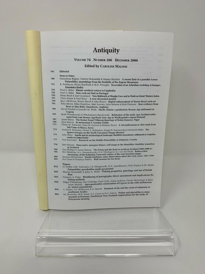 Antique Antiquity, Volume 74: 741-1002, Number 286, December 2000, ISSN 0003-598X
