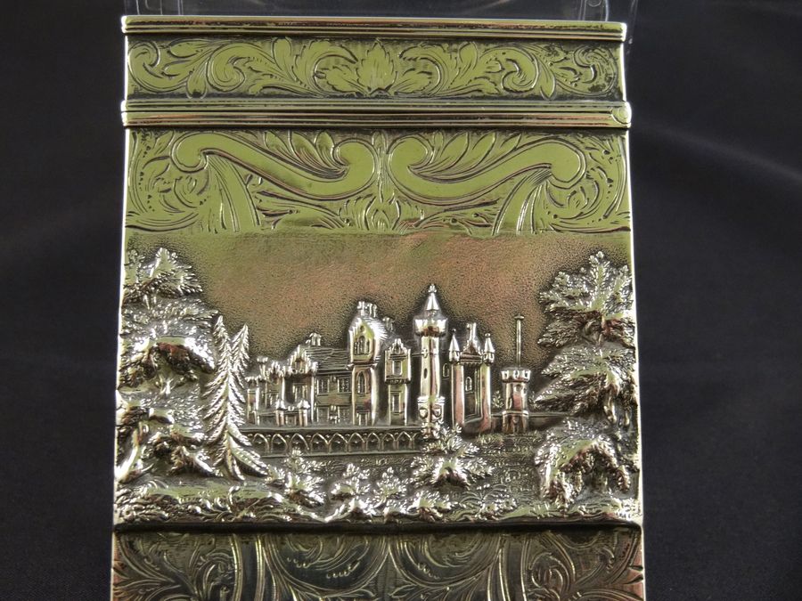 Antique Antique Victorian Silver Castle-Top Card Case, Birmingham, Gervase Wheeler, Circa 1837/1839