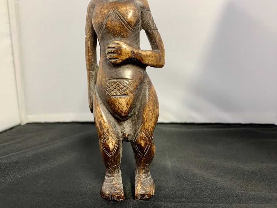 Antique African Female Fertility Figure, Attributed Akan/Fante People, Circa Late 20th Century