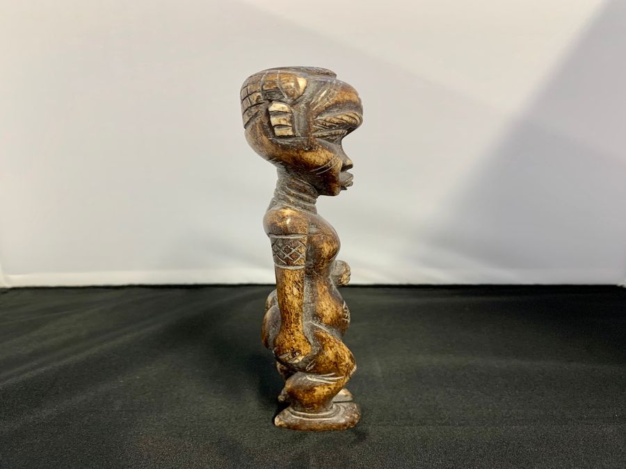Antique African Female Fertility Figure, Attributed Akan/Fante People, Circa Late 20th Century