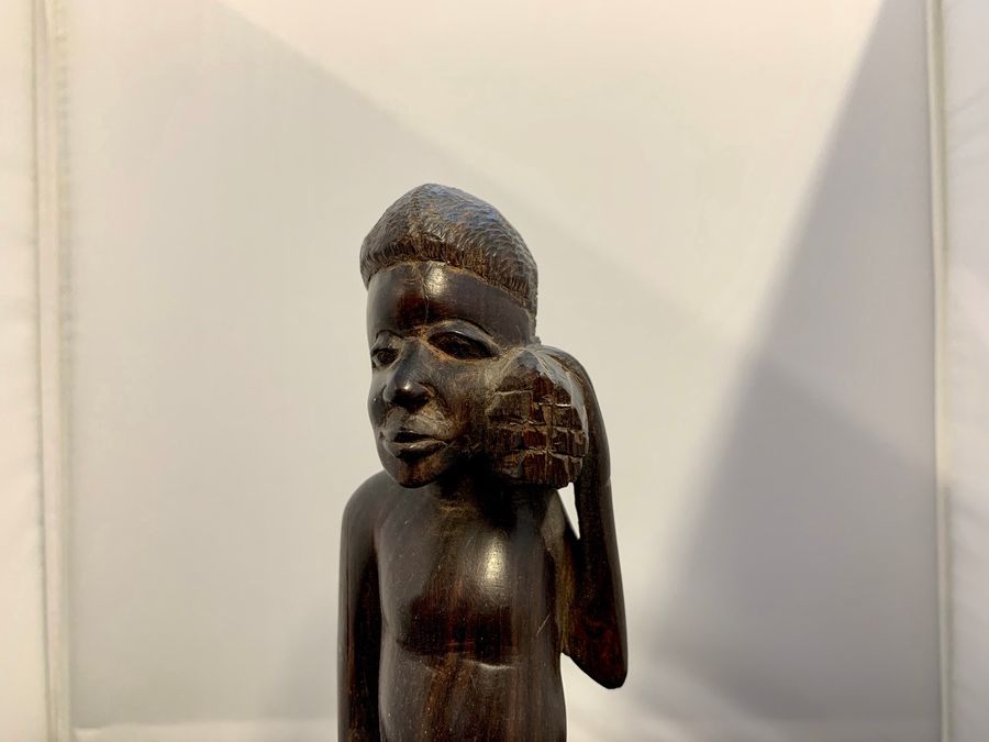 Antique African Mahogany Figure, Attributed To Yoruba People Of Nigeria, Circa Mid 20th Century