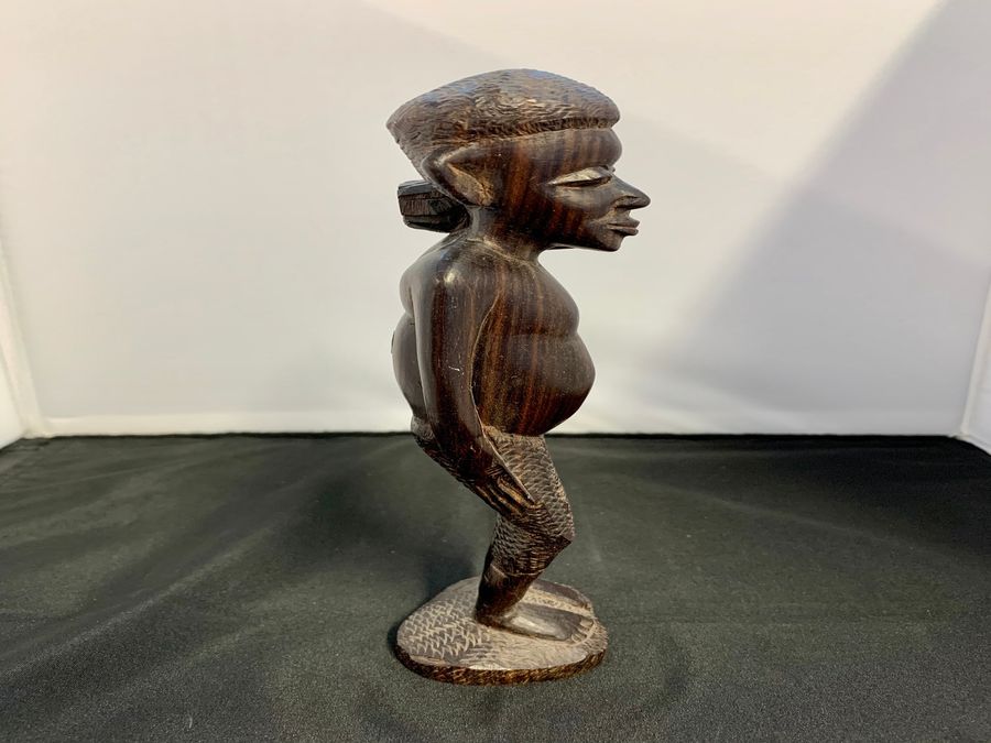 Antique African Mahogany Figure, Attributed To Yoruba People Of Nigeria, Circa Mid 20th Century