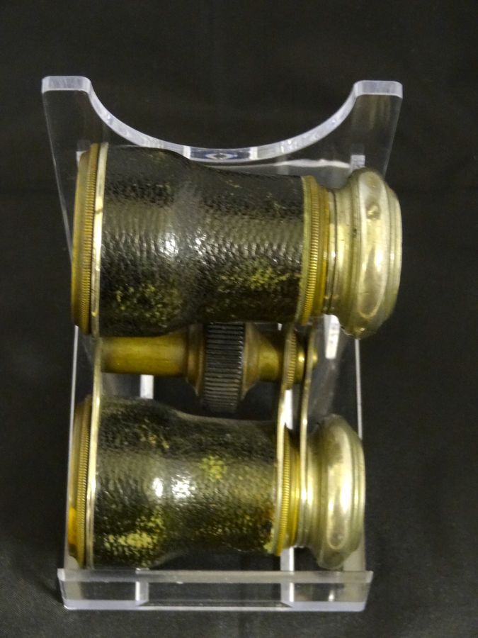 Antique Antique Victorian Metal And Leather Opera Glasses, The Touring Club, Circa 19th Century