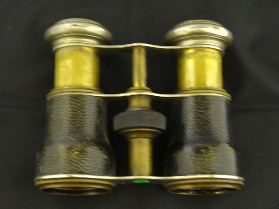 Antique Antique Victorian Metal And Leather Opera Glasses, The Touring Club, Circa 19th Century
