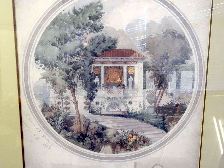 Antique Coloured Print Of An Ornamental Building, Circa 20th Century