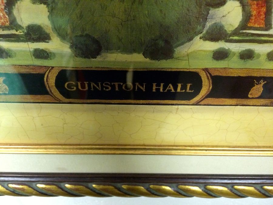 Antique Coloured Photolithograph Reproduction, Gunston Hall, U.S.A, Alexandra Churchill