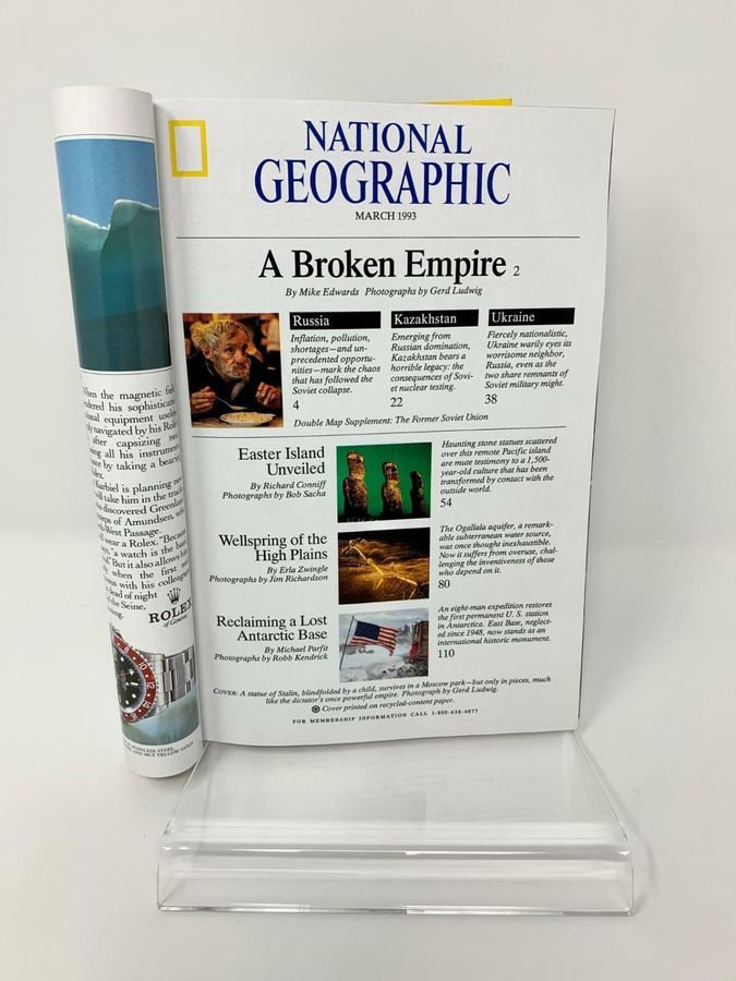 Antique National Geographic Magazine, March 1993, Volume 183, Number 3, Double Map Supplement