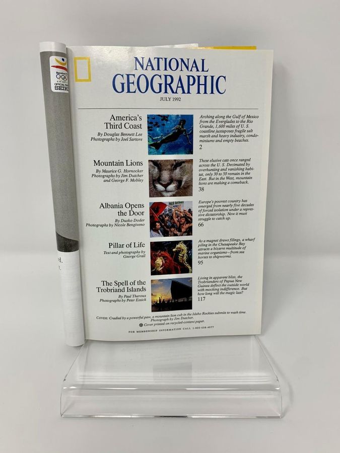 Antique National Geographic Magazine, July 1992, Volume 182, Number 1