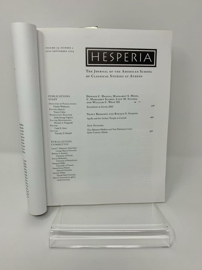 Antique Hesperia, Volume 73, Number 3, July-September 2004, Pages 339-464, ISSN 0018-098X