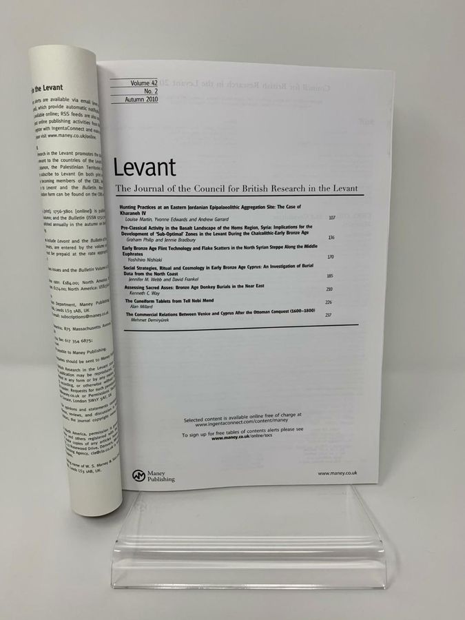 Antique Levant, Volume 42, Number 2, Autumn 2010, Council For British Research In Levant