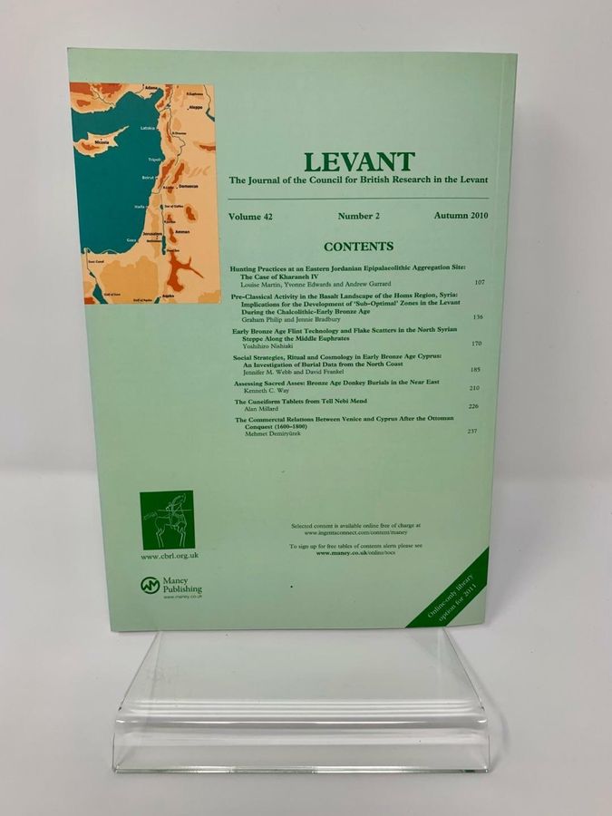 Antique Levant, Volume 42, Number 2, Autumn 2010, Council For British Research In Levant