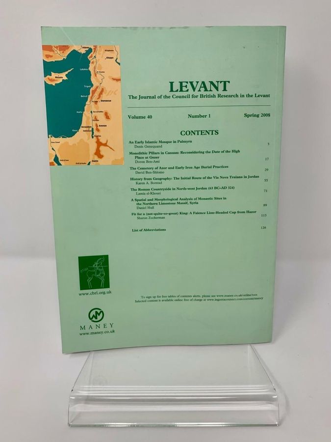 Antique Levant, Volume 40, Number 1, Spring 2008, Council For British Research In Levant