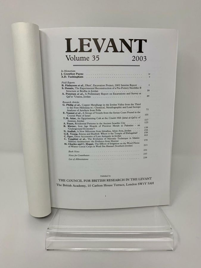 Antique Levant, Volume 35, 2003, ISSN 0075-8914, Council For British Research In Levant