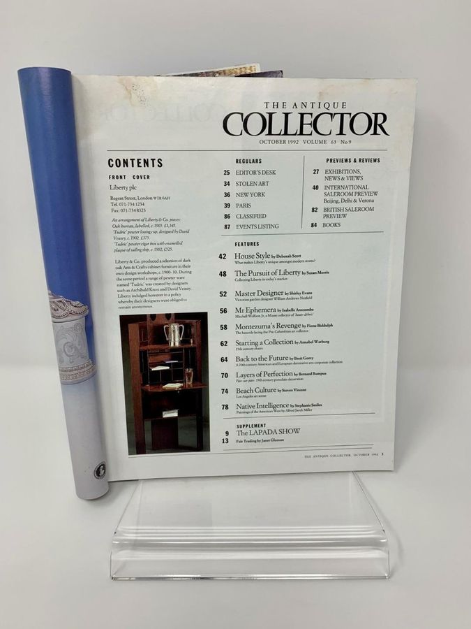 Antique The Antique Collector, Volume 63, Number 9, October 1992, LAPADA Show Supplement