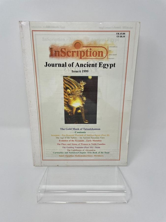 InScription, Journal Of Ancient Egypt, Issue 6, 1999, Papyrus Publishing