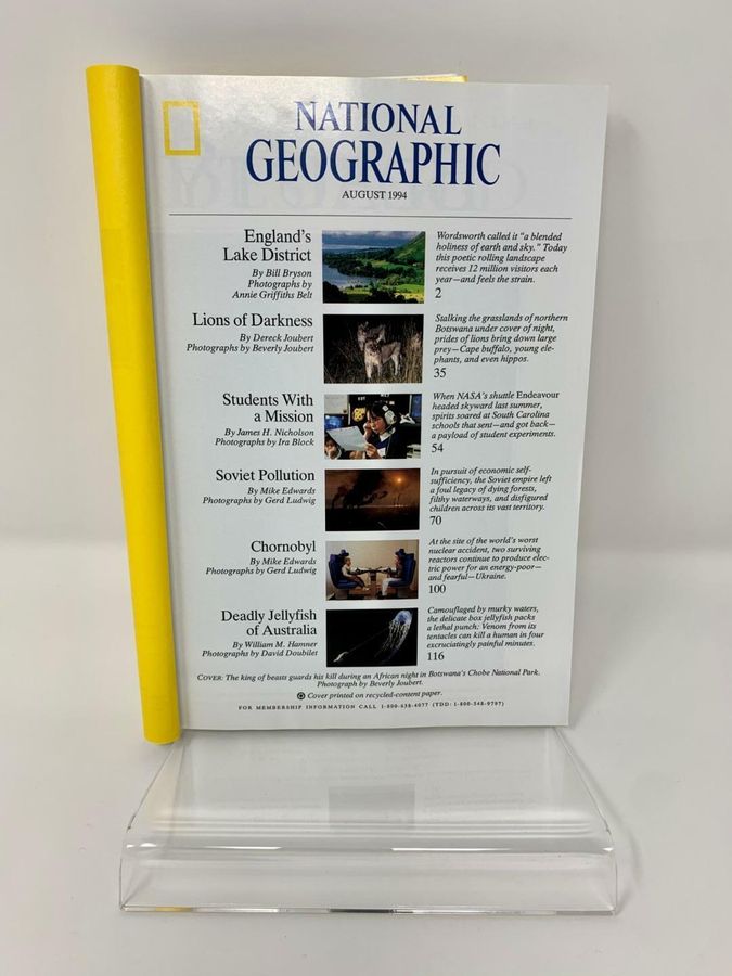 Antique National Geographic Magazine, August 1994, Volume 186, Number 2